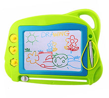 Load image into Gallery viewer, AiTuiTui Magnetic Drawing Board Mini Travel Doodle, Erasable Writing Sketch Colorful Pad Area Educational Learning Toy for Kid / Toddlers/ Babies with 3 Stamps and 1 Pen (Green)
