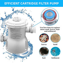 Load image into Gallery viewer, Tochiyoga Above Ground Pool Filter Pump Crystal Clear Cartridge Filter Pump for Easy Set Pool, Metal Frame Pool, 300 GPH Pump Flow Rate, 110-120V with GFCI (Filter Pump)
