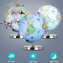 Load image into Gallery viewer, Baugger Globe Learning, World Globe Illuminated AR Globe with Stand Educational LED Augmented Reality Earth Globe Learning Geography Constellation Interactive APP Gift for Boys Girls
