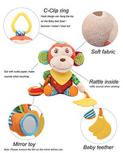 Load image into Gallery viewer, Bloobloomax Baby Car Seat Toys, Infant Soft Plush Rattle, Cute Animal Doll,Early Development Hanging Stroller Toys for Newborn Boys Girls Gifts (Monkey)

