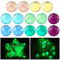 14 Pieces Marbles Glow in The Dark Mixed Colors Luminous Glass Marbles Novelty Glowing Marbles for Marble Games Home Decoration Halloween Party Favors Supplies, 2.5 cm/ 1 Inch
