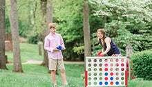 Load image into Gallery viewer, Bolaball Outdoor Giant 4 in-A-Row Connect Yard Game | Big Games | Backyard Life-Size Four in A Row Games for Large Family Fun!
