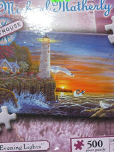 Load image into Gallery viewer, &quot;Evening Lights&quot; 500 Piece Jigsaw Puzzle - Lighthouse Collection (Art of Michael Matherly)
