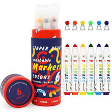 Load image into Gallery viewer, Lebze Washable Coloring Markers, 6 Colors Toddler Markers for Kids Ages 2-4 Years, Non-Toxic Art School Supplies Broad Line Flower Monaco
