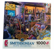 Load image into Gallery viewer, Ceaco Hidden Expedition: Smithsonian Hope Diamond Curator&#39;s Desk 1000 Piece Jigsaw Puzzle with CD Game
