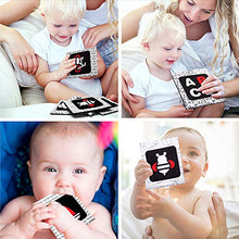 Load image into Gallery viewer, teytoy Black and White Baby Sensory Toys High Contrast Cards Cloth Fabric Soft Cards for Newborn 0-6 Months Visual Stimulation Early Development with Animals Fruit Number Shape Letter, 26 Pcs
