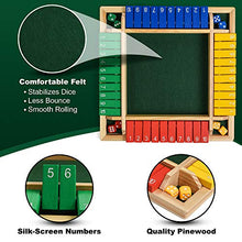 Load image into Gallery viewer, Wooden Shut The Box  Indoor Dice Game  Ideal for 2-4 Players  Great Family Game  Colorful Design - Comfortable Felt  Smart Math Game for Kids  Fun Learning Board Game - Nice Gift Packaging
