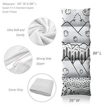 Load image into Gallery viewer, Kids Floor Pillow Doodle Landscape with Mountains and Trees Sky with Sun and clou Floor Pillow, Reading Playing Games Floor Lounger, Soft Mat for Slumber Party, Pillow Bed for Kids, King Size
