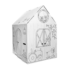 Load image into Gallery viewer, Easy Playhouse Barn - Kids Art &amp; Craft for Indoor &amp; Outdoor Fun, Color Favorite Farm Animals  Decorate &amp; Personalize The Cardboard Fort, 32&quot; X 26. 5&quot; X 40. 5&quot; - Made in USA, Age 3+ [AMZN Exclusive]
