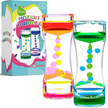 Load image into Gallery viewer, Cucue Liquid Motion Bubbler Timer, Colorful Liquid Hourglass Sensory Toys with Floating Droplets for Calming, Relaxing and Fun2 Pack Fidget Toys for Kids and Adults
