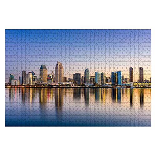 Wooden Puzzle 1000 Pieces san Diego Skyline Skylines and Pictures Jigsaw Puzzles for Children or Adults Educational Toys Decompression Game