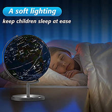 Load image into Gallery viewer, FASSTUREF Educational Kids World Globe 3 in 1 Children Desktop Spinning Earth Political &amp; Constellation Maps, LED Night Light Lamp with Stand
