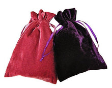 Load image into Gallery viewer, Paper Mart Tarot Rune Dice Gift Bags: Rose and Purple Velvet Drawstring Duo Bundle 6x9
