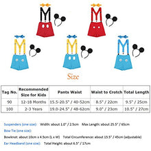 Load image into Gallery viewer, Baby Boy Mouse 1st Birthday Cake Smash Outfits Photo Props Bowtie Suspenders Shorts Headband #A: Red B Dots 12-18M
