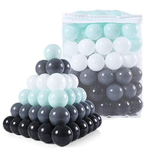 Load image into Gallery viewer, Heopeis Ball Pit Balls for Babies, Plastic Balls for Ball Pit, 100 Pack, Phthalate and BPA Free, Includes a Reusable Storage Bag with Zipper, Bright Colors, Gift for Toddlers and Kids

