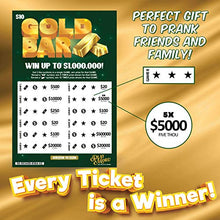 Load image into Gallery viewer, Laugh In The Box Prank Gag Fake Lottery Tickets 8 Tickets Total 4 of Each Winning Design Looks Like a Real Scratcher Joke lotto Ticket Win $5,000 or $25,000 Funny Money
