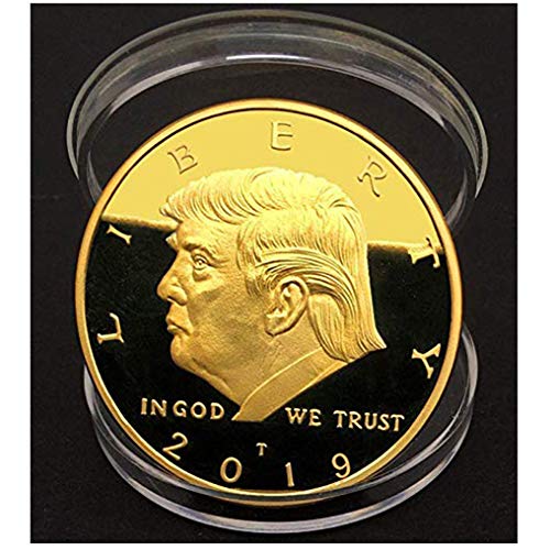 Trump Coin; 2019 Donald Trump Large 24kt Gold Plated United States Eagle Commemorative Collectible Coin of Original Design