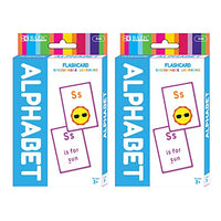 BAZIC Alphabet Flash Cards, with Picture ABCs Letters Uppercase Lowercase Flashcards Game for Preschool Kindergarten Age 4+ (36/Pack), 2-Packs