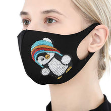 Load image into Gallery viewer, Generic 5D Diamond Painting Kits Cartoon Penguin Mask for Women OutdoorFace Protect Masque Crystal Decoration Diamond Drills Reusable Soft Face-Mask Keep Warm,Black,33x13CM

