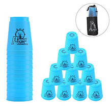 Load image into Gallery viewer, Quick Stacks Cups 12 Pack of Sports Stacking Cups Speed Training Game Challenge Competition Party Toy with Carry Bag(Blue)
