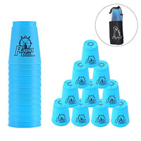Quick Stacks Cups 12 Pack of Sports Stacking Cups Speed Training Game Challenge Competition Party Toy with Carry Bag(Blue)