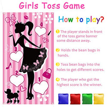 Load image into Gallery viewer, Eartim Toss Games with 4 Bean Bags Set Glamour Girls Theme Party Game, Large Pink Banner Fun Outdoor Indoor Beanbags Throwing Games for Kids Adult Themed Birthday Party Decoration Favors Supplies
