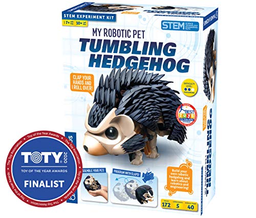 Thames & Kosmos My Robotic Pet - Tumbling Hedgehog | Build Your Own Sound Activated Tumbling, Rolling, Scurrying Pet Hedgehog | STEM Experiment Kit | Toy of The Year Award Finalist