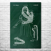 Patent Earth Monkey Hand Puppet Poster Print, Toy Store Art, Puppet Decor, Ventriloquist Gift, Puppet Wall Art, Puppet Design Chalkboard (Green) (12 inch x 16 inch)