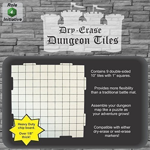 Role 4 Initiative Dry Erase 10 inch Dungeon Tiles - Pack of 9