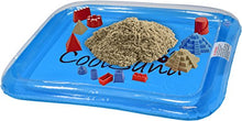 Load image into Gallery viewer, CoolSand Deluxe Bucket - Castle Edition - Set Includes: 2 Pounds Moldable Indoor Play Sand, Shaping Molds, Inflatable Sandbox &amp; Storage Bucket

