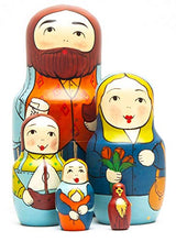 Load image into Gallery viewer, 110 mm Family on The Weekend Walk Hand Painted Traditional Russian Wooden Matryoshka Doll 5 pcs
