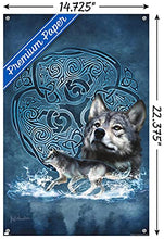 Load image into Gallery viewer, Brigid Ashwood - Celtic Wolf Wall Poster with Push Pins
