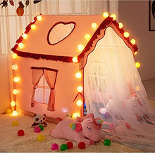 Load image into Gallery viewer, Pink Kids Princess Tent with LED Star Lights,Tent House for Kids Cottage Princess Tent for Boys and Girls Imaginative Play,120x90x125cm

