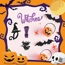 Load image into Gallery viewer, 2 Pieces Halloween Witches Banner Black and Purple Glitter Halloween Party Decorations Witches Decorations for Haunted Houses Doorways Indoor Outdoor Home Mantel Decor
