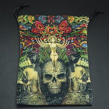 Load image into Gallery viewer, Tarot Card Velvet Bag | Board Game Embroidery Drawstring Tarot Bag | Novel Tarot Card &amp; Dice Storage Bag | Tarot Card Holder Bag Pouch for Tarot Enthusiasts (5.12&quot;x7.09&quot;)
