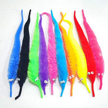 Load image into Gallery viewer, SHENGSEN 150 Pack Fuzzy Worm Toys String Pets Fuzzy Worms On String Bulk Trick Toy Party Favors for Kid Cat (15 Colors)
