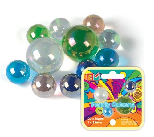 Great Gizmos Marbles Pearly Queens Classic Marbles - 1 x 25mm And 20 x 16mm