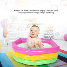 Load image into Gallery viewer, Three Layer Inflatable Pool, PVC Rainbow Space Toy Sand Table Fishing Toy Round Small Pool Child Inflatabl Swimming Pool for Outdoor Yard Garden(90cm) Kiddie Pools
