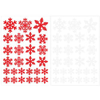 TOYANDONA Snowflake Window Clings 4 Sets Reusable Winter Window Stickers Christmas Winter Wonderland Decorations Ornaments Party Supplies White Red