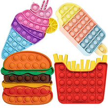 Load image into Gallery viewer, Fidget Pop Toys Popper Push Bubble Sensory Autism Special Needs Stress Relief Silicone Pressure Relieving Squeeze It for Girls Boys (Hamburger French Fries Ice Cream Popsicle Food)
