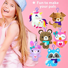 Load image into Gallery viewer, KRAFUN Unicorn Sewing Keyring Kit for Kids Age 7 8 9 10 11 12 Learn Art &amp; Craft, Includes 6 Stuffed Animal Bear, Dog, Rabbit, Raccoon, Owl Dolls, Instruction &amp; Felt Materials
