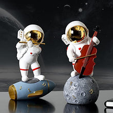 Load image into Gallery viewer, Ceramic Joe Astronaut Band Desktop Toys Home Office Car Decoration Creative Astronaut Dolls (Cello Player - Gold)
