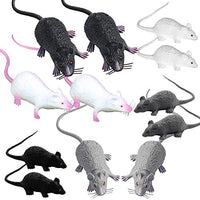 Cotiny 12 Pieces Halloween Fake Rat Plastic Rat Simulation Mouse Model Realistic Terror Plastic Mouse for Halloween Toy Joke Prank Party Decoration, 2 Size