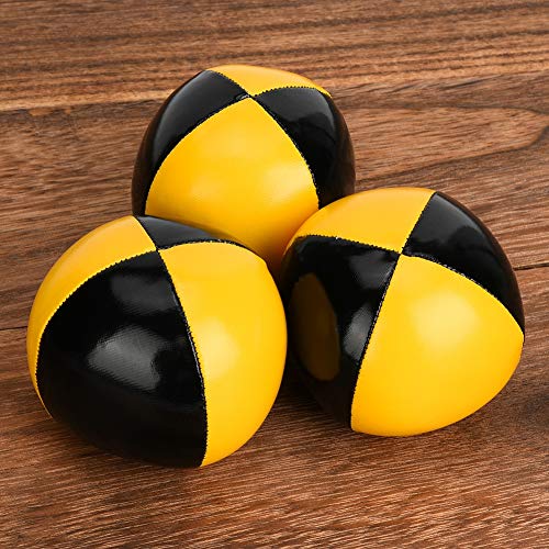 Juggling Ball, 3PCS PU Thud Juggling Balls, Clown Playing Juggle Ball Set for Beginner - Yellow + Black