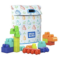 Fisher Price Build 'n Play set by Mega Bloks with 60 plant-based big building blocks and 1 storage bag, toy gift set for ages 1 and up [Amazon Exclusive]