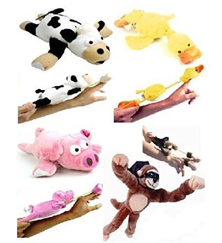 Firetea Flying Animals Slingshot Flingshot Palying Toy with Sound, 4pcs, Cow + Pig + Monkey + Duck