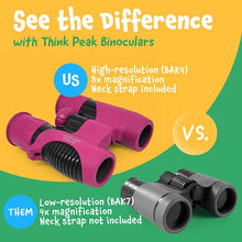 Load image into Gallery viewer, THINKPEAK Binoculars for Kids - High Resolution, Shock-Resistant Real Toy Binoculars for 3-12 Years Girls and Boys - Holiday Gifts &amp; Birthday Presents for Kids, Pink
