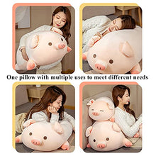 Load image into Gallery viewer, WUZHOU Soft Fat Pig Plush Hugging Pillow, Cute Pig Stuffed Animal Toy Gifts for Bedding, Kids Birthday, Valentine, Christmas (Open Eyes,23.6in)
