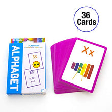 Load image into Gallery viewer, BAZIC Alphabet Flash Cards, with Picture ABCs Letters Uppercase Lowercase Flashcards Game for Preschool Kindergarten Age 4+ (36/Pack), 2-Packs
