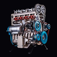 Load image into Gallery viewer, Yamix Full Metal Engine Model Desk Engine, Unassembled 4 Cylinder Inline Car Engine Model Building Kit Mini DIY Engine Model Toy for Adults
